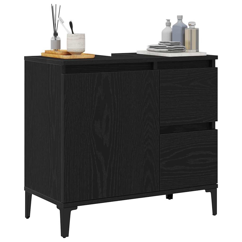 Gabinete de Baño con cajón Roble Negro 65 x 33 x 60 cm