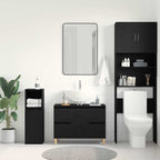 Gabinete de Lavabo para Baño Roble Negro 80 x 33 x 60 cm
