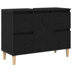 Gabinete de Lavabo para Baño Roble Negro 80 x 33 x 60 cm