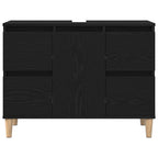 Gabinete de Lavabo para Baño Roble Negro 80 x 33 x 60 cm