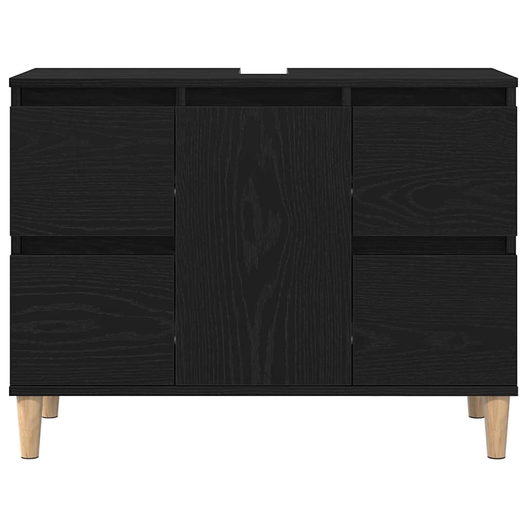 Gabinete de Lavabo para Baño Roble Negro 80 x 33 x 60 cm