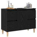 Gabinete de Lavabo para Baño Roble Negro 80 x 33 x 60 cm