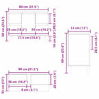 Gabinete de Lavabo para Baño Roble Negro 80 x 33 x 60 cm