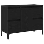 Gabinete de Lavabo para Baño Roble Negro 80 x 33 x 60 cm