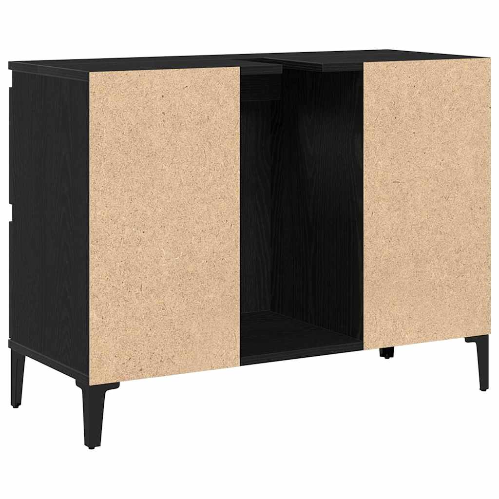 Gabinete de Lavabo para Baño Roble Negro 80 x 33 x 60 cm