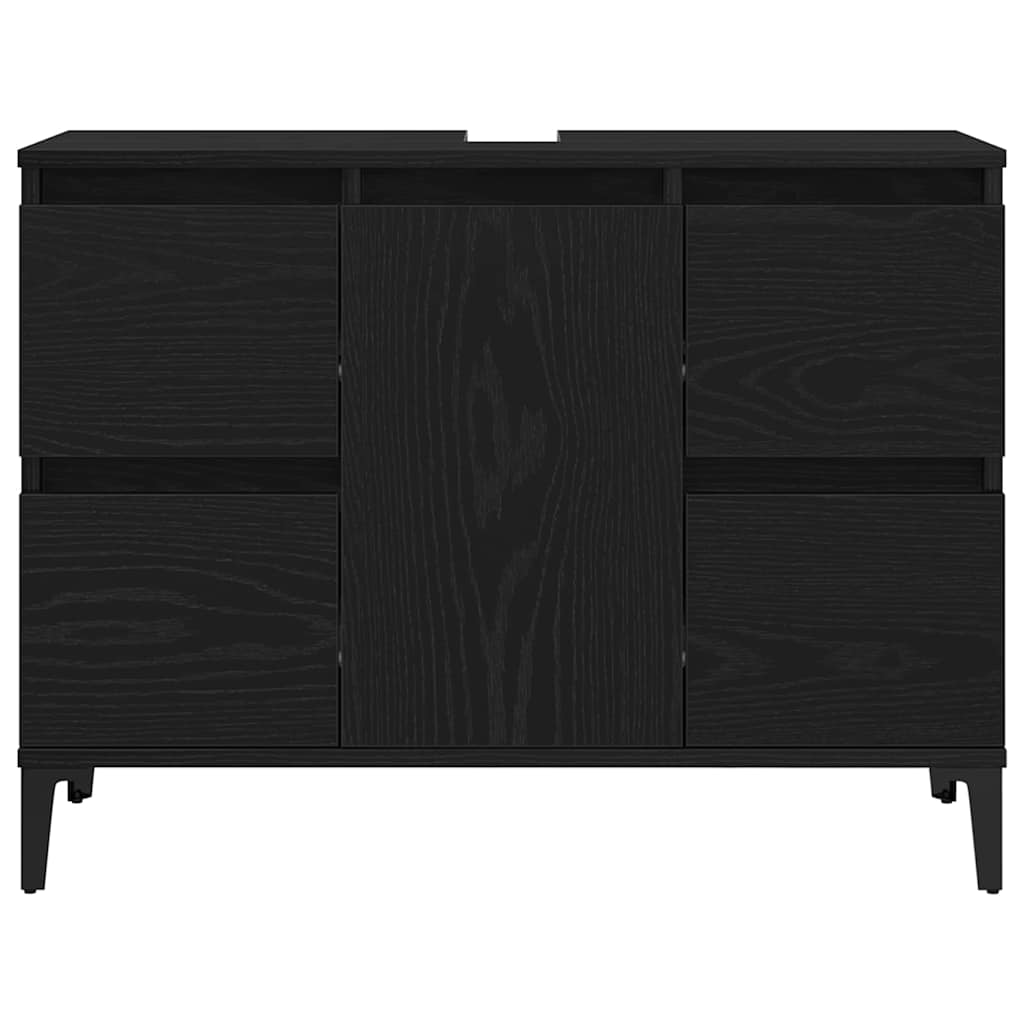 Gabinete de Lavabo para Baño Roble Negro 80 x 33 x 60 cm