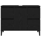 Gabinete de Lavabo para Baño Roble Negro 80 x 33 x 60 cm