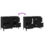 Gabinete de Lavabo para Baño Roble Negro 80 x 33 x 60 cm