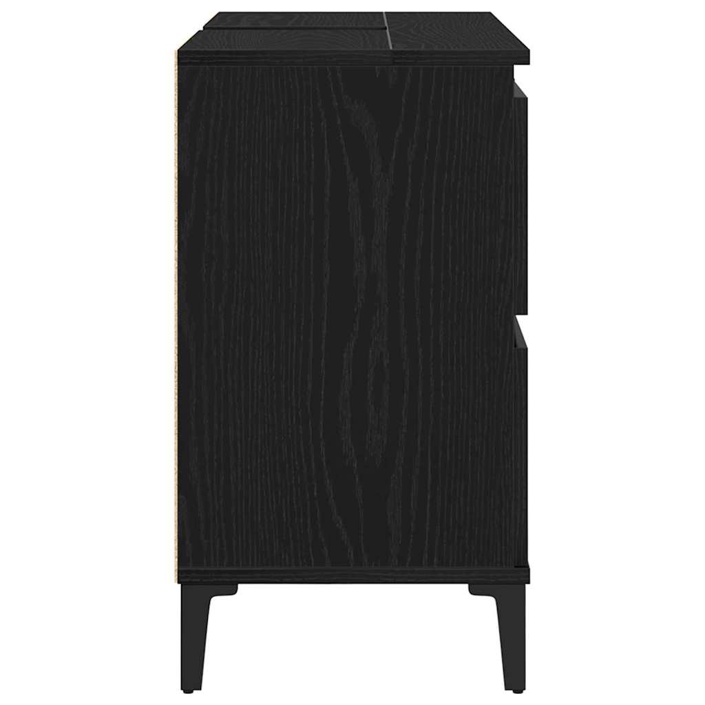 Gabinete de Lavabo para Baño Roble Negro 80 x 33 x 60 cm