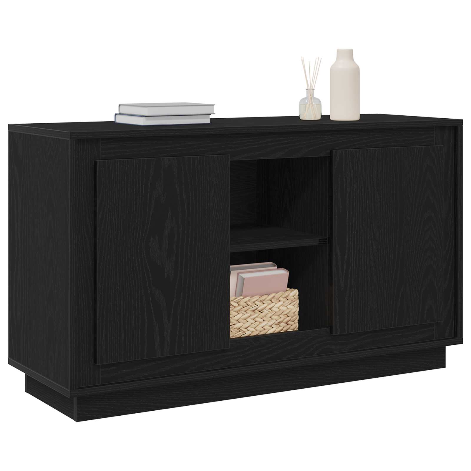 Vitrina Roble Negro 102 x 35 x 60 cm Madera contrachapada