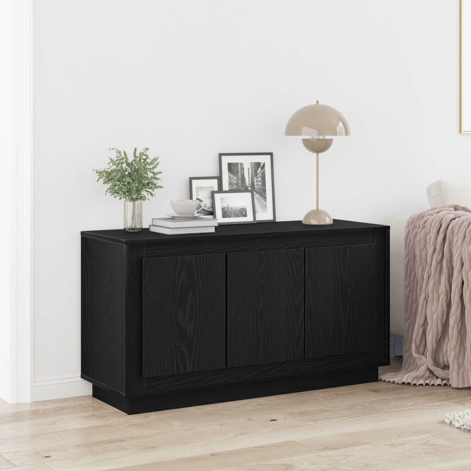 Vitrina Roble Negro 102 x 35 x 55 cm Madera contrachapada