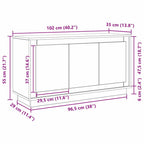 Vitrina Roble Negro 102 x 35 x 55 cm Madera contrachapada