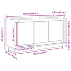 Vitrina Roble Negro 102 x 35 x 55 cm Madera contrachapada
