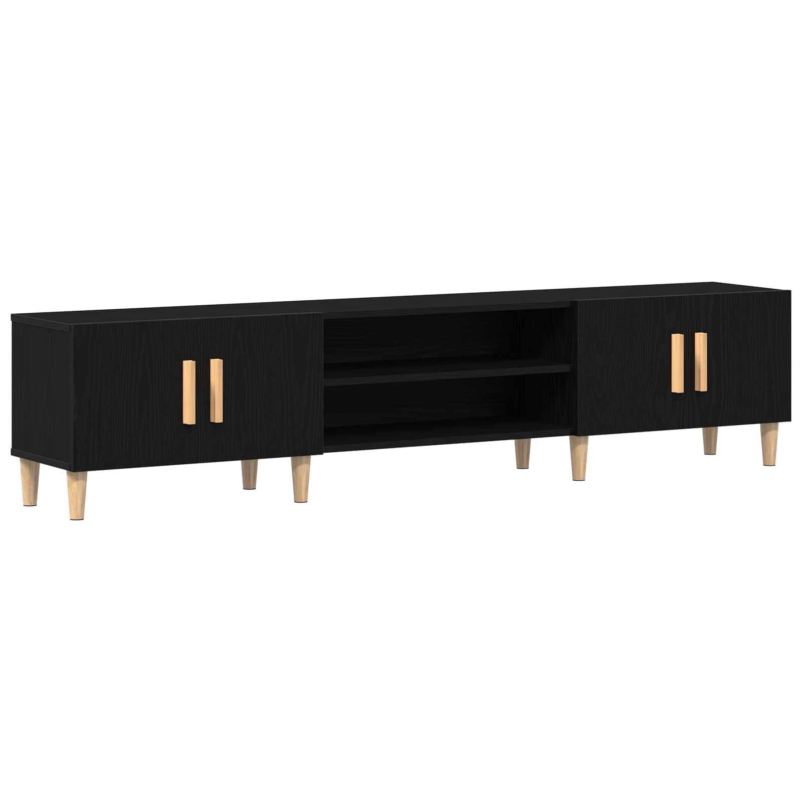 Gabinete de TV Roble Negro 180 x 31,5 x 40 cm