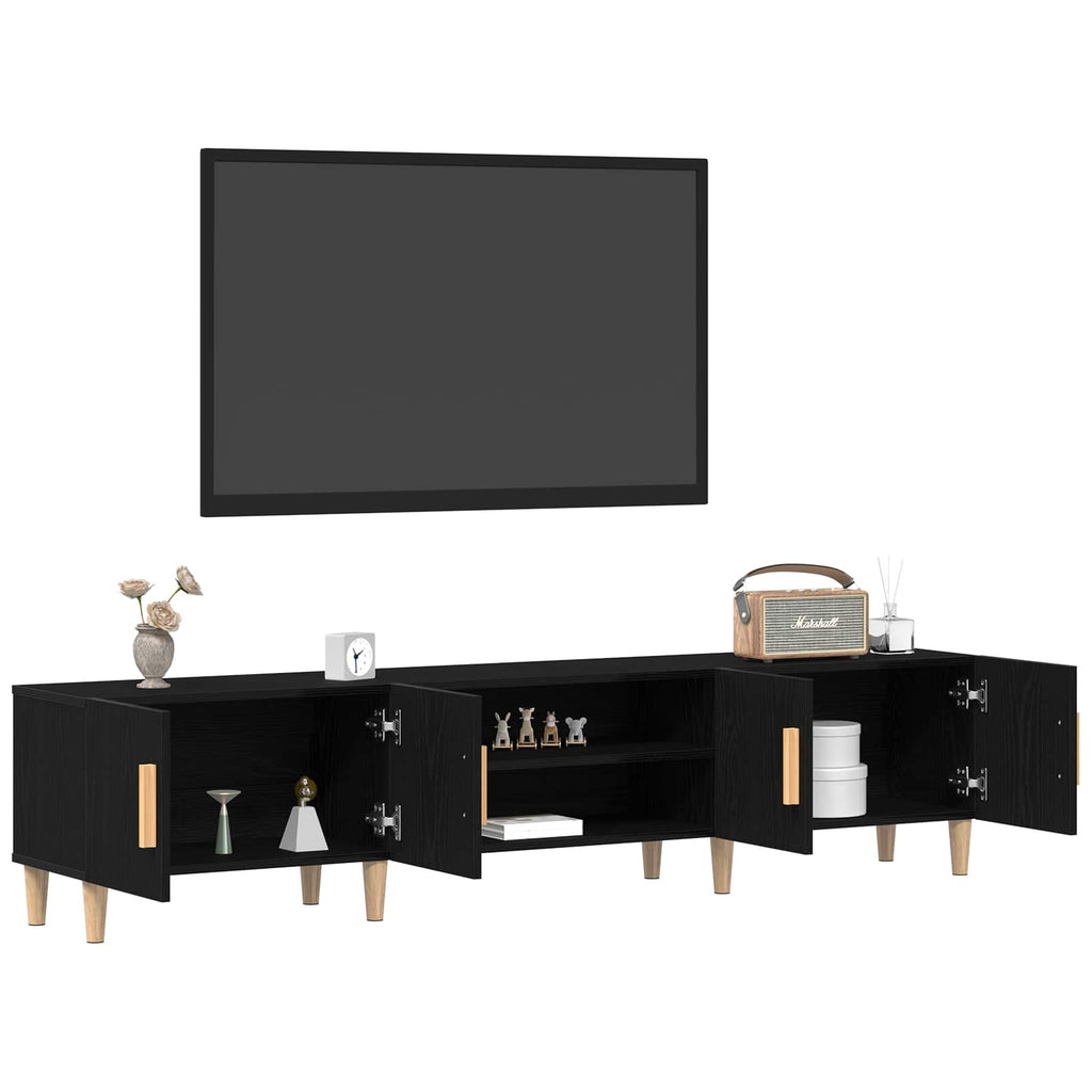 Gabinete de TV Roble Negro 180 x 31,5 x 40 cm