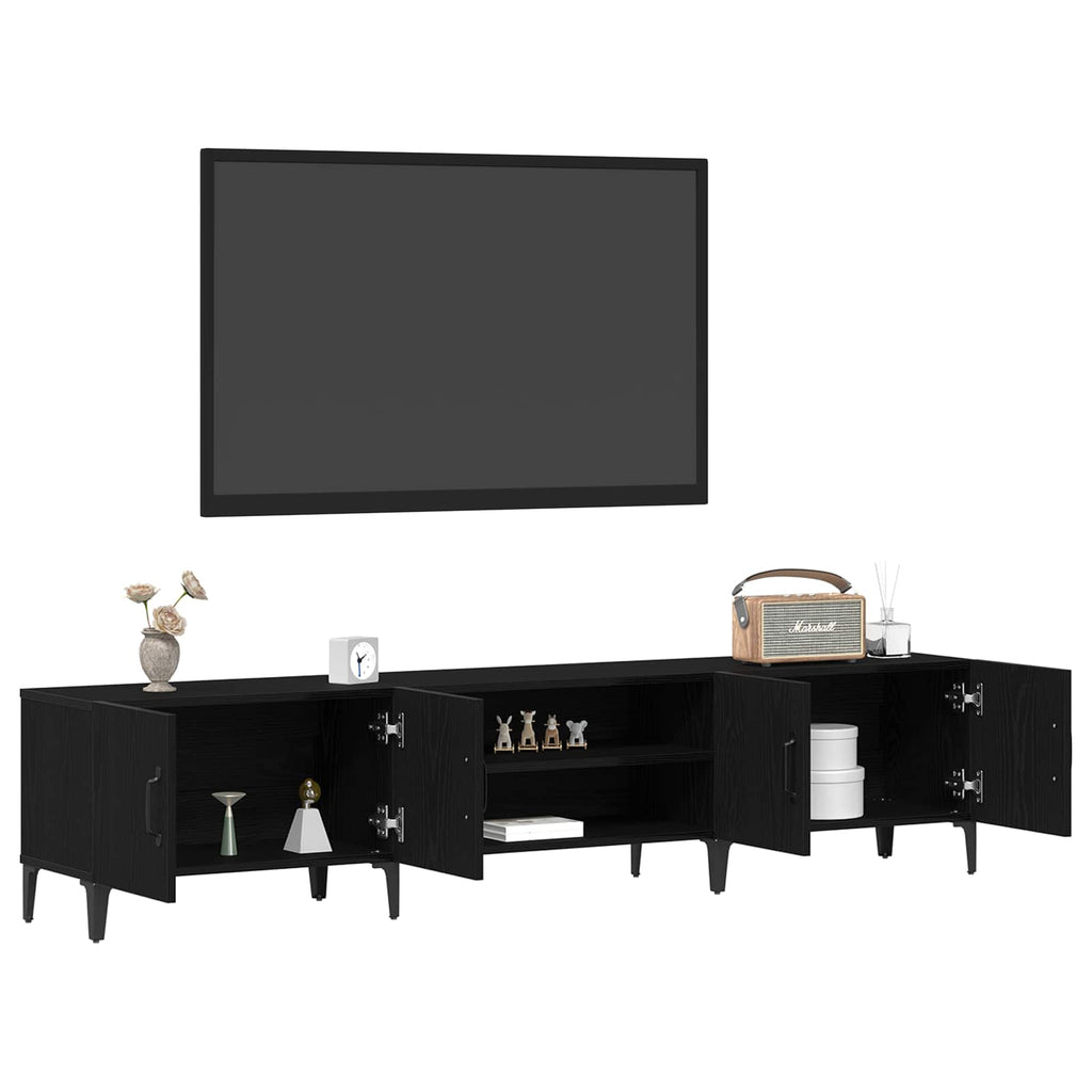 Gabinete de TV Roble Negro 180 x 31,5 x 40 cm