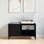 Mueble para discos de vinilo Roble Negro 84,5 x 38 x 48 cm