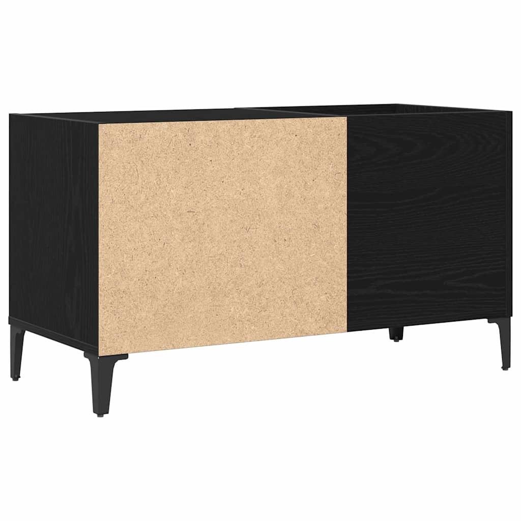Mueble para discos de vinilo Roble Negro 84,5 x 38 x 48 cm