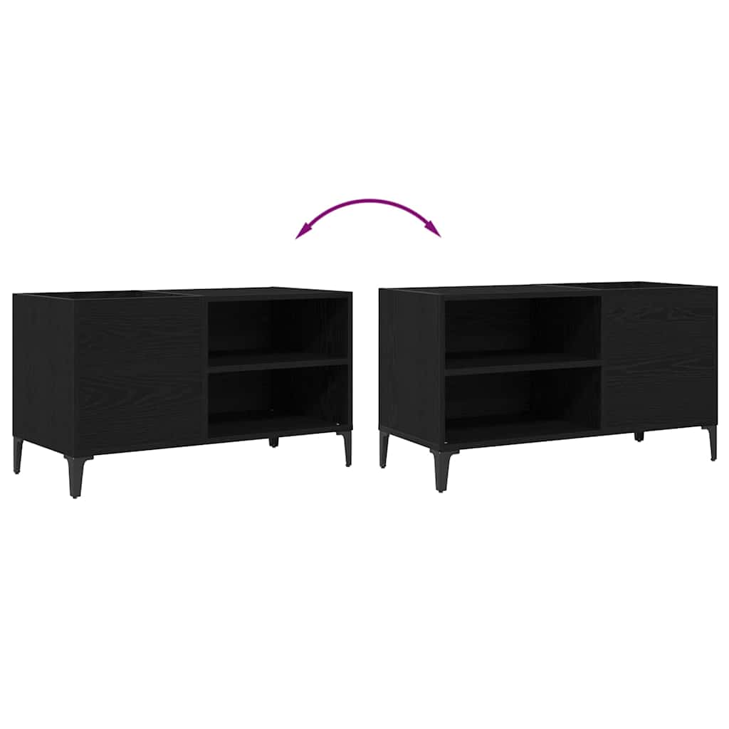 Mueble para discos de vinilo Roble Negro 84,5 x 38 x 48 cm