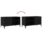 Mueble para discos de vinilo Roble Negro 84,5 x 38 x 48 cm