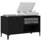 Mueble para discos de vinilo Roble Negro 84,5 x 38 x 48 cm