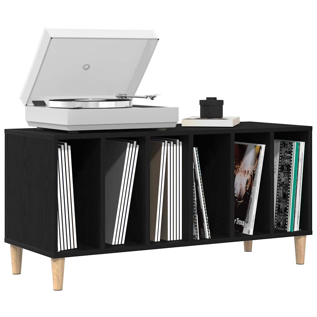 Mueble para discos de vinilo Roble Negro 100 x 38 x 48 cm