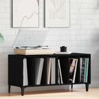 Mueble para discos de vinilo Roble Negro 100 x 38 x 48 cm