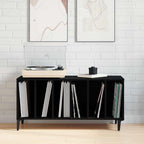 Mueble para discos de vinilo Roble Negro 100 x 38 x 48 cm