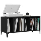 Mueble para discos de vinilo Roble Negro 100 x 38 x 48 cm