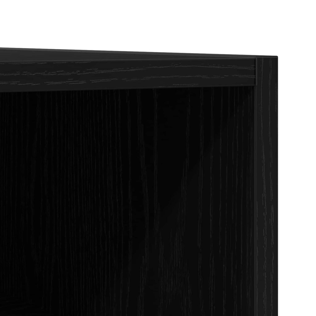 Black Oak Vinyl Record Storage Cabinet 84.5 x 38 x 89 cm