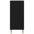 Black Oak Vinyl Record Storage Cabinet 84.5 x 38 x 89 cm