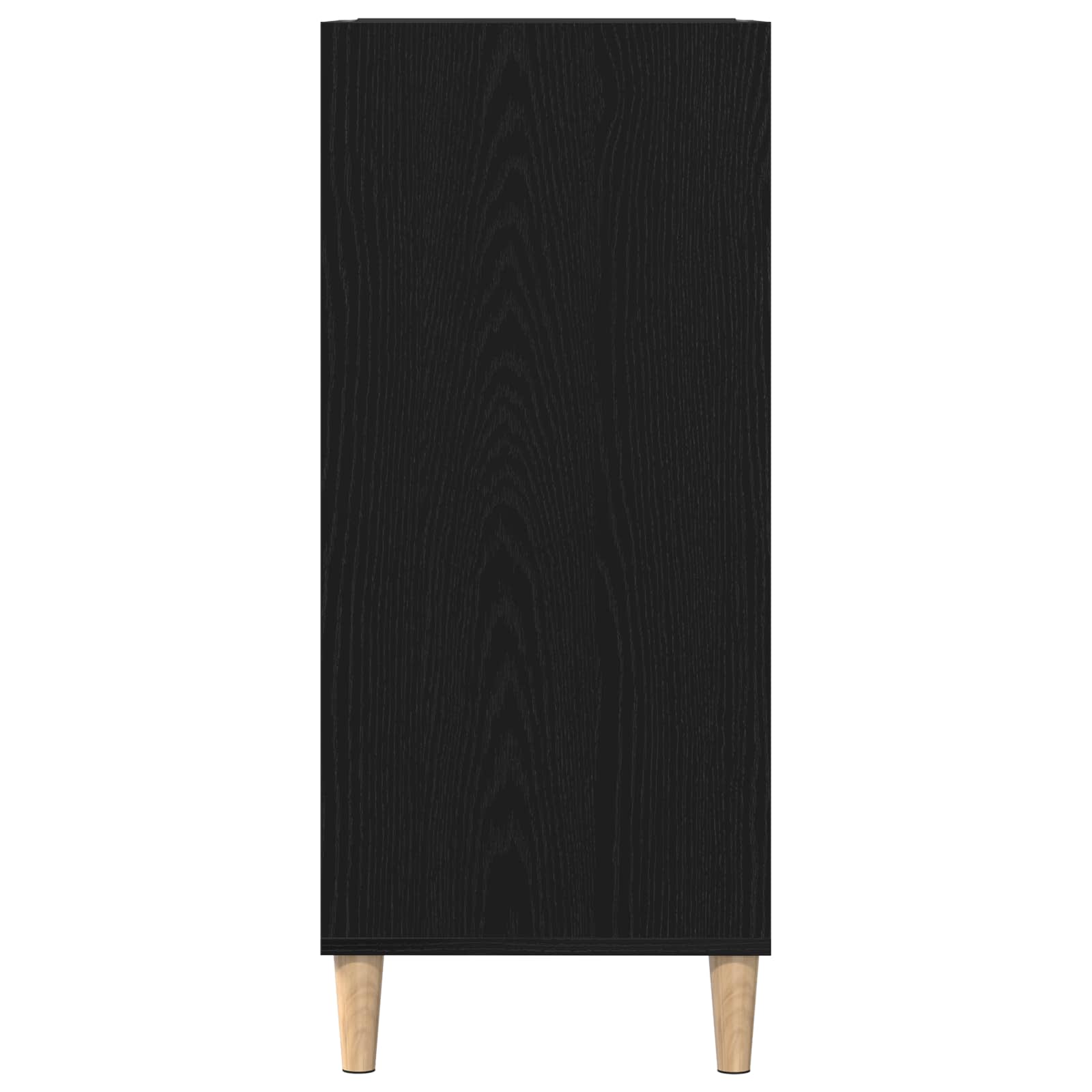 Black Oak Vinyl Record Storage Cabinet 84.5 x 38 x 89 cm