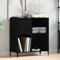 Mueble para discos de vinilo Roble Negro 84,5 x 38 x 89 cm