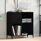 Mueble para discos de vinilo Roble Negro 84,5 x 38 x 89 cm