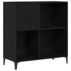 Mueble para discos de vinilo Roble Negro 84,5 x 38 x 89 cm