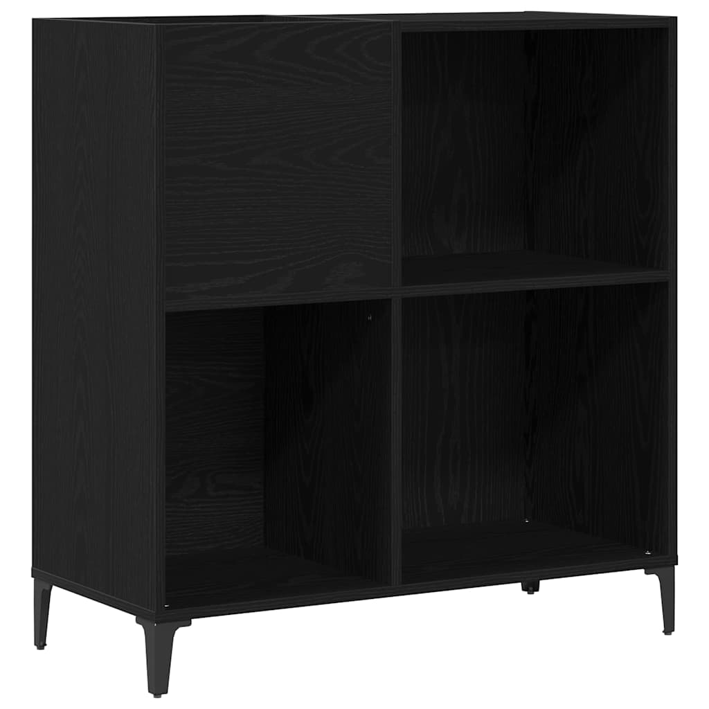 Mueble para discos de vinilo Roble Negro 84,5 x 38 x 89 cm