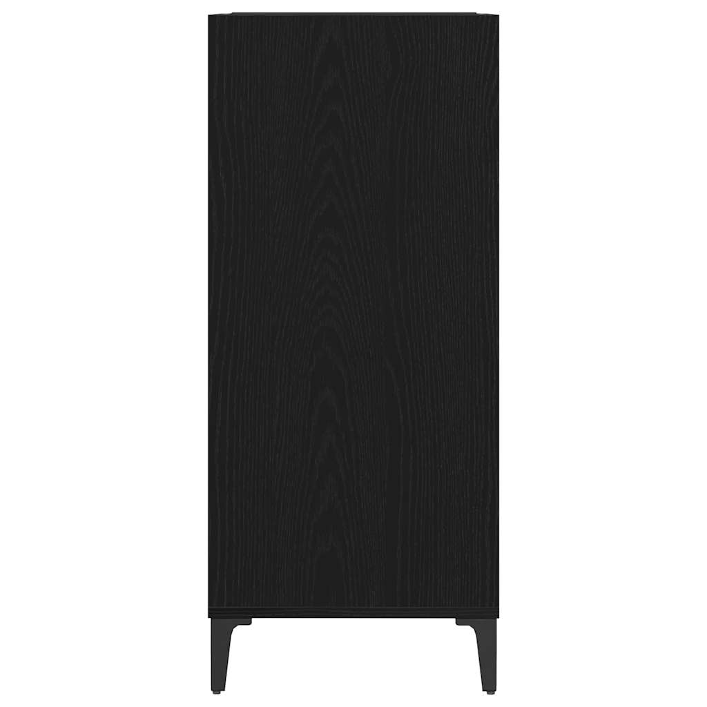 Mueble para discos de vinilo Roble Negro 84,5 x 38 x 89 cm