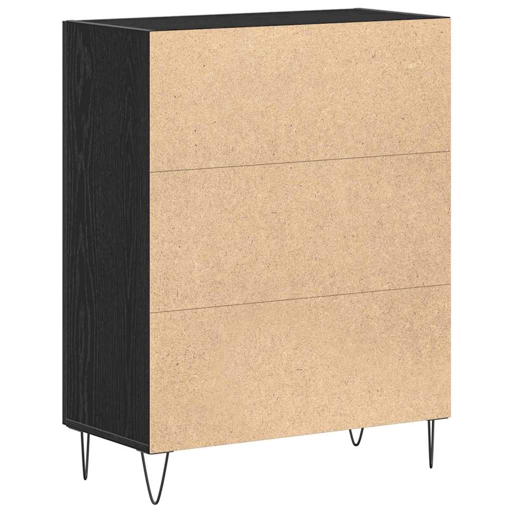 Aparador Roble Negro 69,5 x 34 x 90 cm Madera de ingeniería