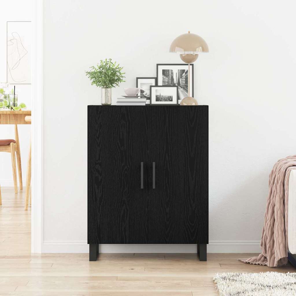 Vitrina Roble Negro 69,5 x 34 x 90 cm Madera contrachapada