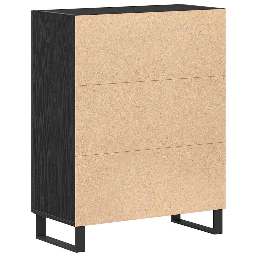 Vitrina Roble Negro 69,5 x 34 x 90 cm Madera contrachapada