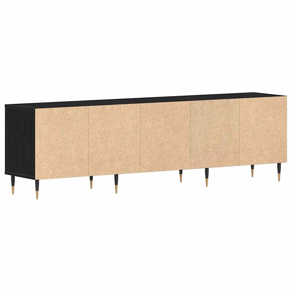 Mueble de TV con cajón Roble Negro 150 x 30 x 44,5 cm