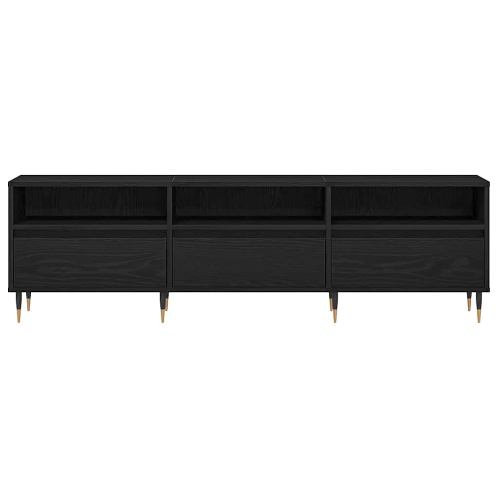 Mueble de TV con cajón Roble Negro 150 x 30 x 44,5 cm