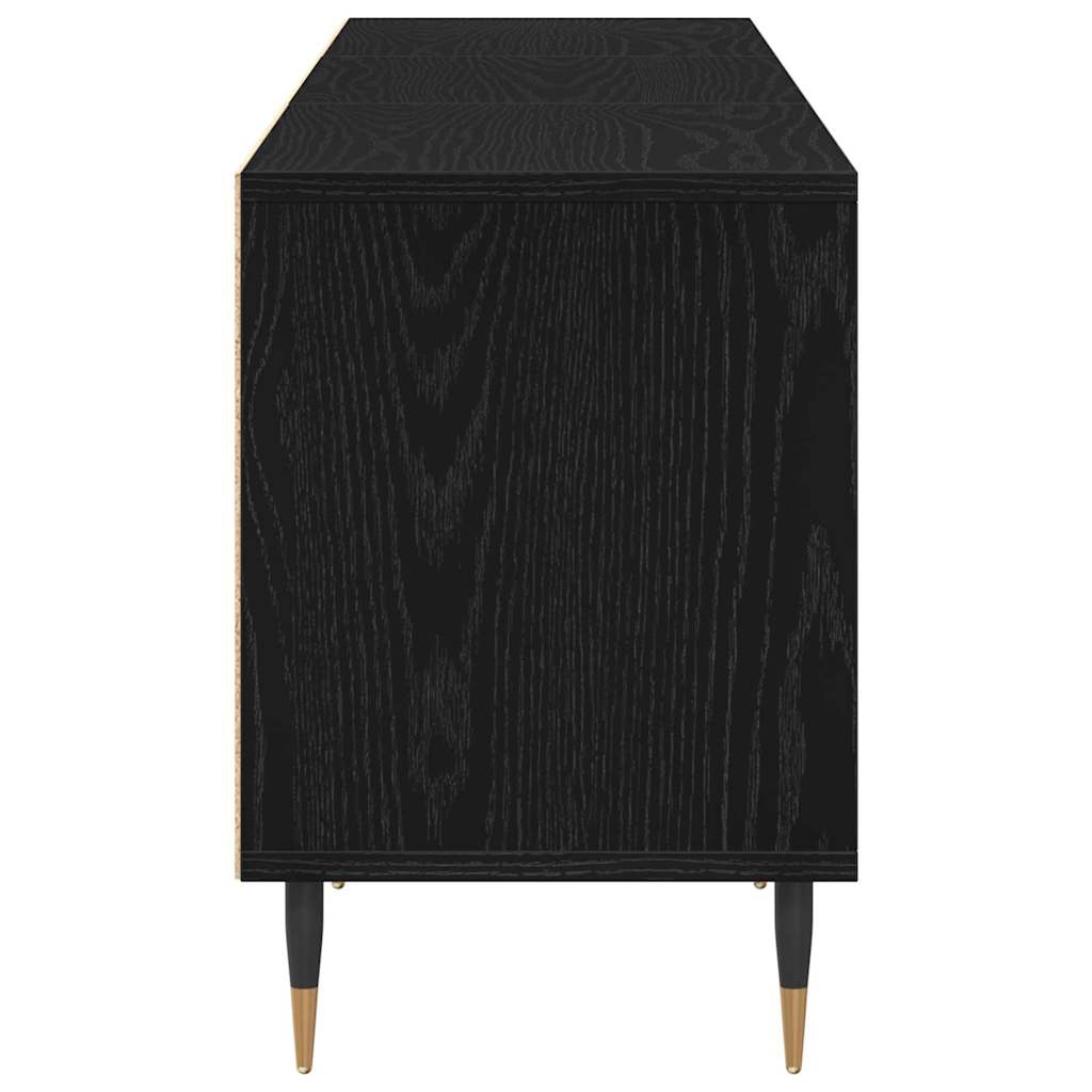 Mueble de TV con cajón Roble Negro 150 x 30 x 44,5 cm