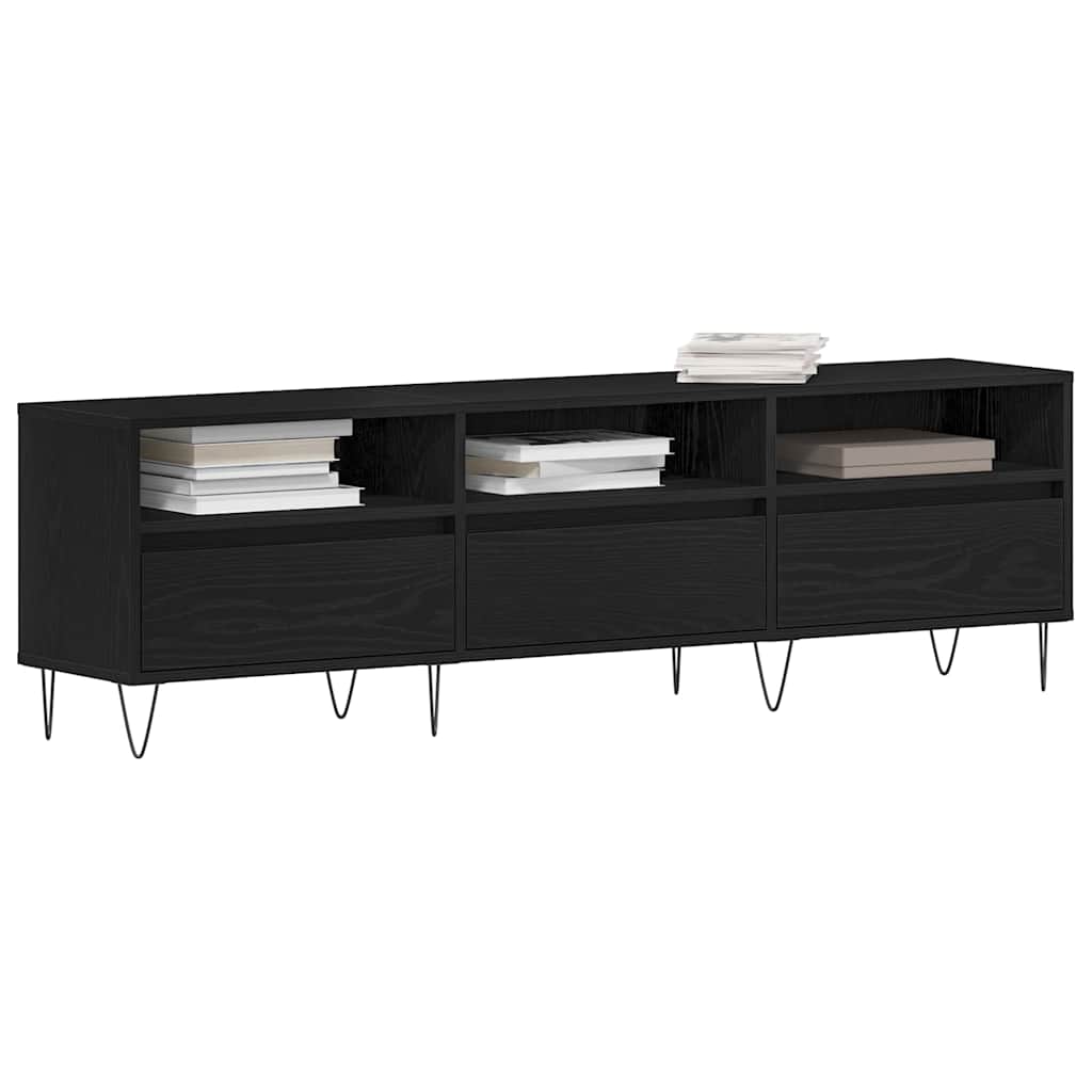 Gabinete de TV con cajón Roble Negro 150 x 30 x 44,5 cm