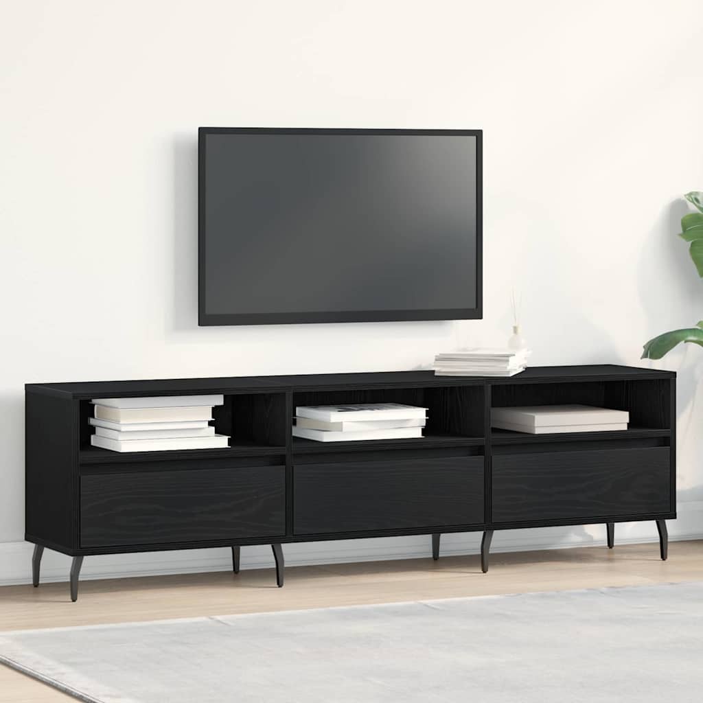 Mueble de TV Roble Negro 150 x 30 x 44,5 cm