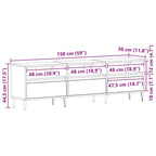 Mueble de TV Roble Negro 150 x 30 x 44,5 cm