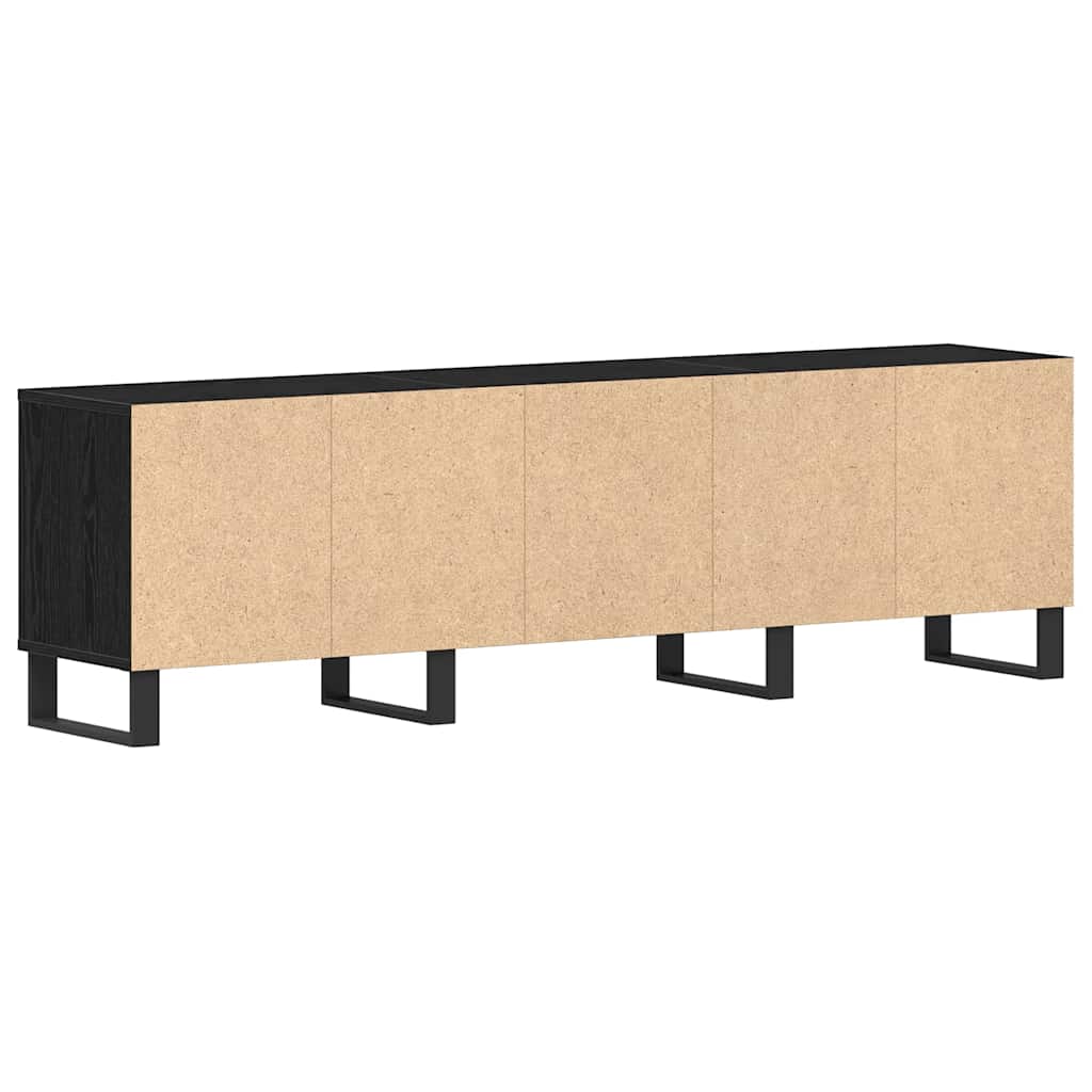 Mueble de TV con cajón Roble Negro 150 x 30 x 44,5 cm