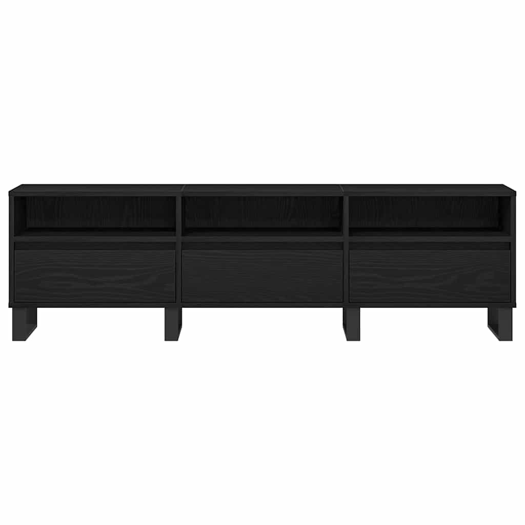 Mueble de TV con cajón Roble Negro 150 x 30 x 44,5 cm