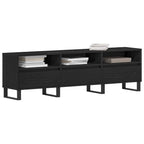 Mueble de TV con cajón Roble Negro 150 x 30 x 44,5 cm