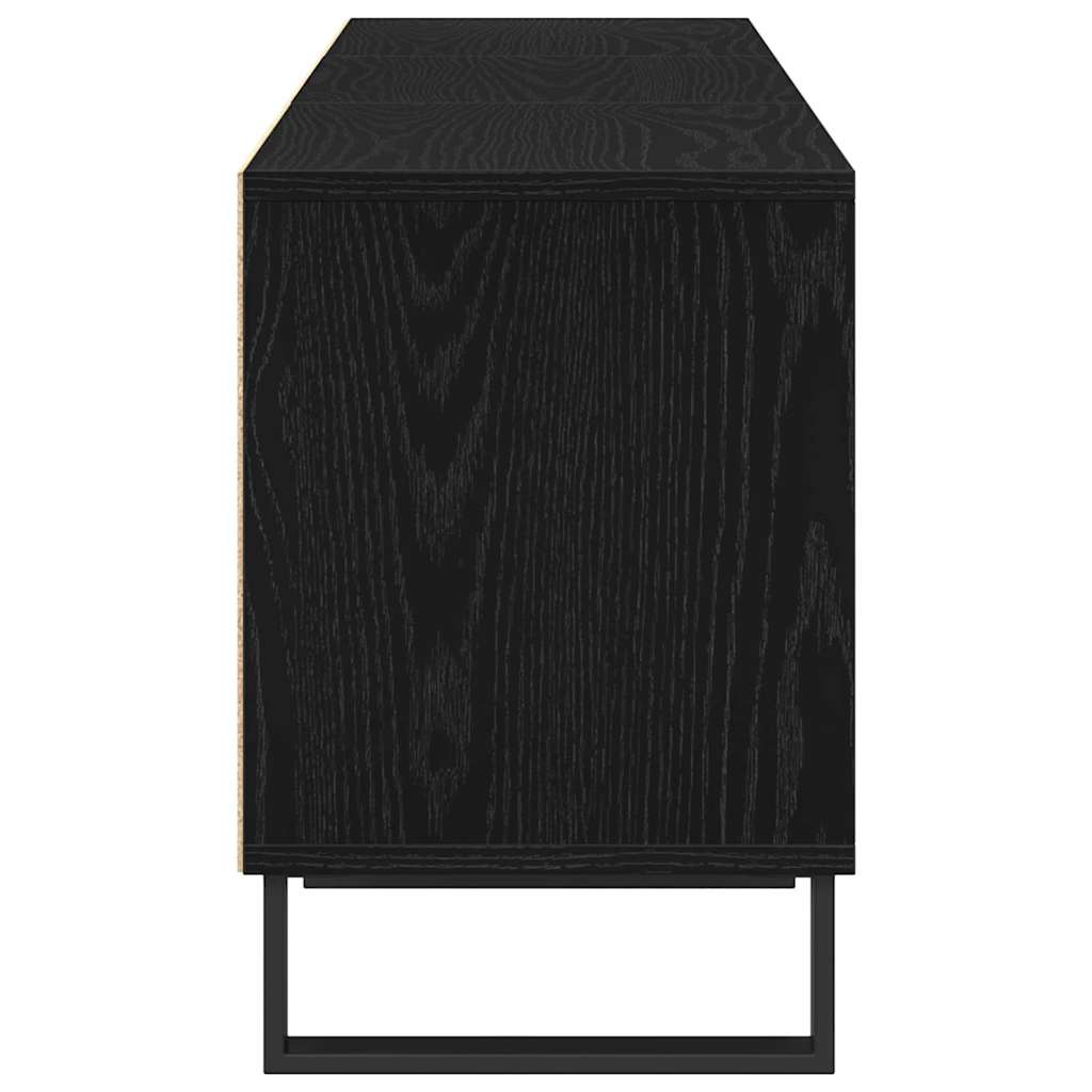 Mueble de TV con cajón Roble Negro 150 x 30 x 44,5 cm